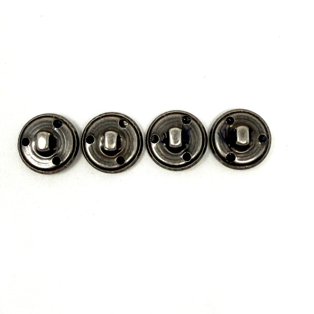 4 Michael Kors Silver Tone Metal Shank Blazer Sleeve Replacement Buttons 15mm - Picture 3 of 6